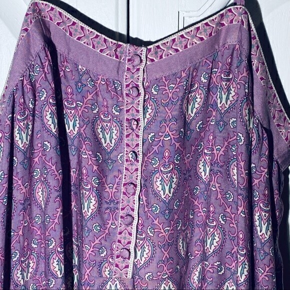 Bluestreak II Women’s Boho Chic Dress w/Spaghetti‎ Straps, Size M Purple Paisley - Picture 3 of 7